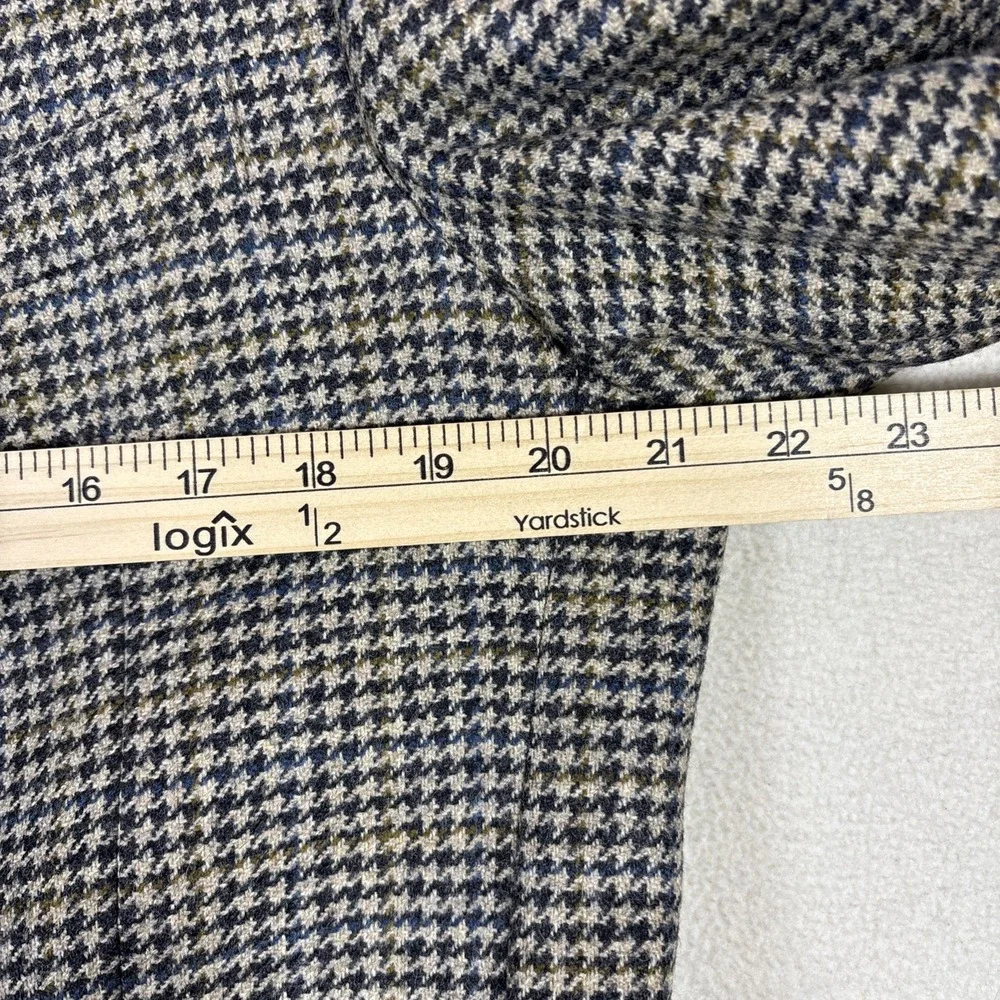 Jos. A. Bank Mens 42R Blazer Houndstooth Jacket Sport Coat Tweed Brown Gray Navy